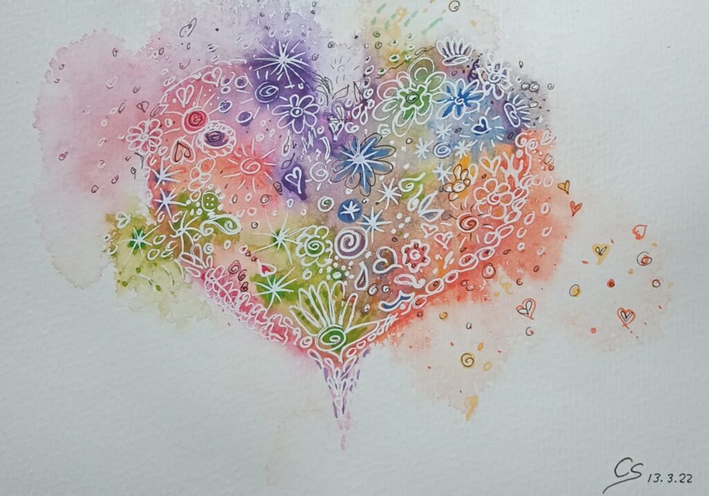 Bild von einem gemalten Herz